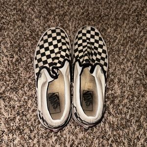 Vans Slip-On Checkerboard Skate Shoe - Black / White